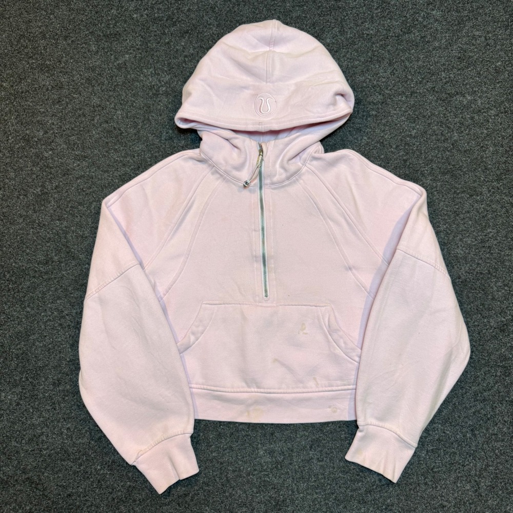 Lululemon Scuba Oversized Half-Zip Hoodie Pink Pastel Cropped Pullover